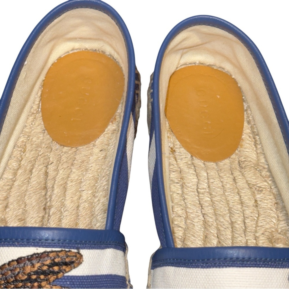 Gucci Striped Canvas Yacht Beach Luxury Resort Espadrilles With Logo Embroidered - Picture 13 of 16